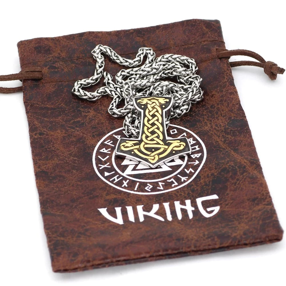 Pendentif Marteau De Thor Avec Dorures 7 Pendentif Marteau De Thor Avec Dorures – Image 5