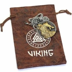 Pendentif Fureur De Fenrir 15 Pendentif Fureur De Fenrir -vêtements Soldes Magasin pochette cuir collier loup fenrir dore