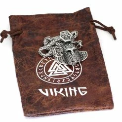 Pendentif Casque De Guerrier Viking -vêtements Soldes Magasin pochette en cuir pour bijoux vikings