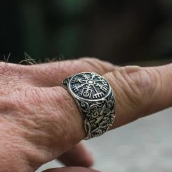 Bague Vegvisir En Argent Décorée Du Style De Mammen 13 Bague Vegvisir En Argent Décorée Du Style De Mammen -vêtements Soldes Magasin vegvisir bague argent